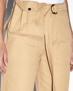Womens Kommand Cargo Caramel Wide Pants - Tan