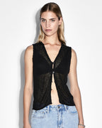 Womens Divide Knit Vest Black Relaxed Knitwear - Black