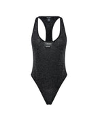 Womens Lara Bodysuit Silver Slim Fashion Tops - Silver