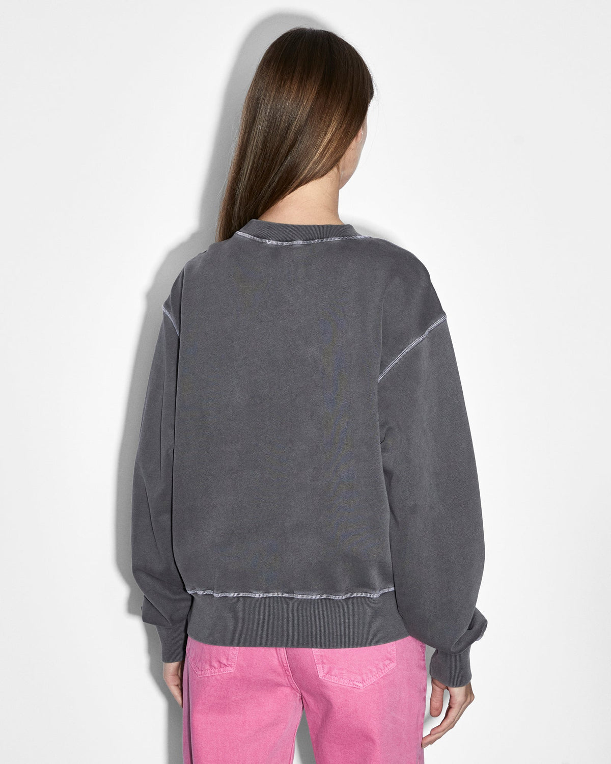 Womens Unity Star Oh G Crew Charcoal Oversized Fleece - Grey