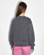 Womens Unity Star Oh G Crew Charcoal Oversized Fleece - Grey