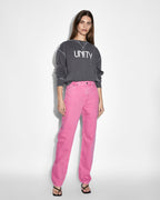 Womens Unity Star Oh G Crew Charcoal Oversized Fleece - Grey