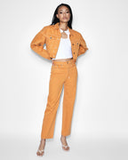 Womens Brooklyn Jean Flame Straight Denim Jeans - Orange