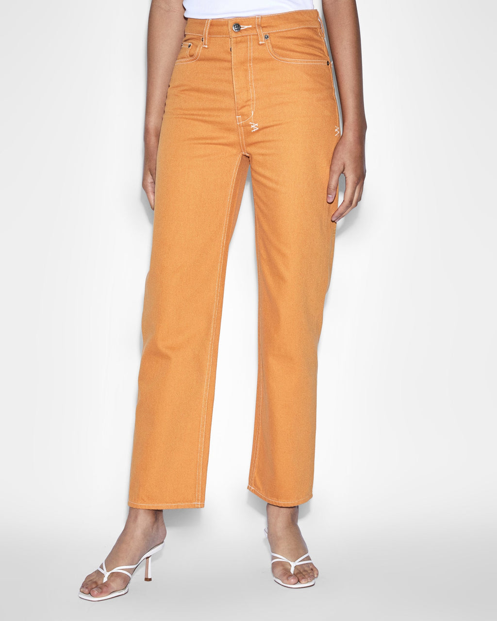 Womens Brooklyn Jean Flame Straight Denim Jeans - Orange