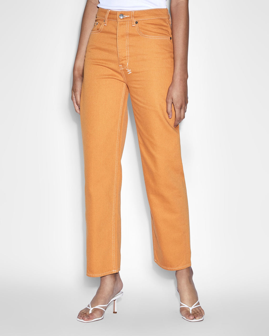 Womens Brooklyn Jean Flame Straight Denim Jeans - Orange