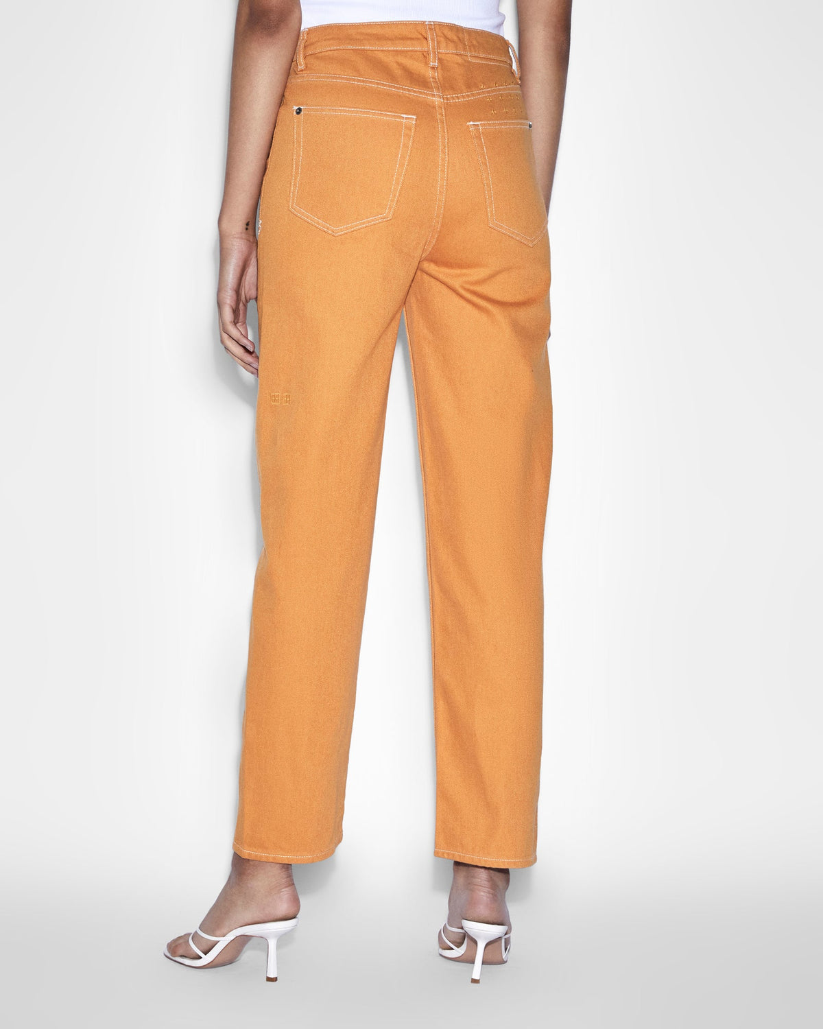 Womens Brooklyn Jean Flame Straight Denim Jeans - Orange