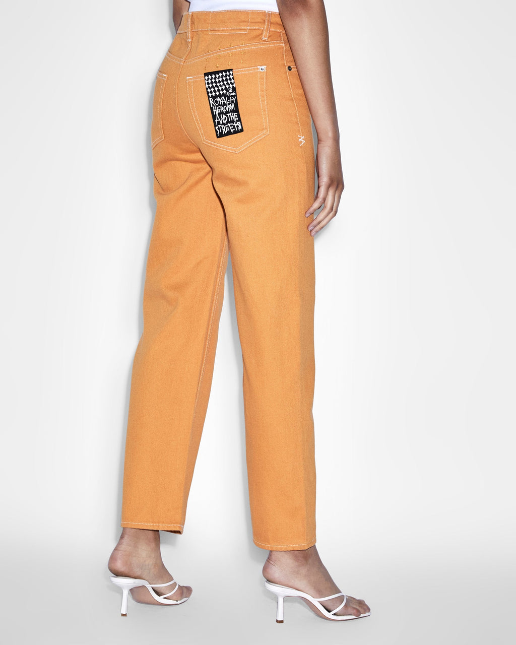 Womens Brooklyn Jean Flame Straight Denim Jeans - Orange