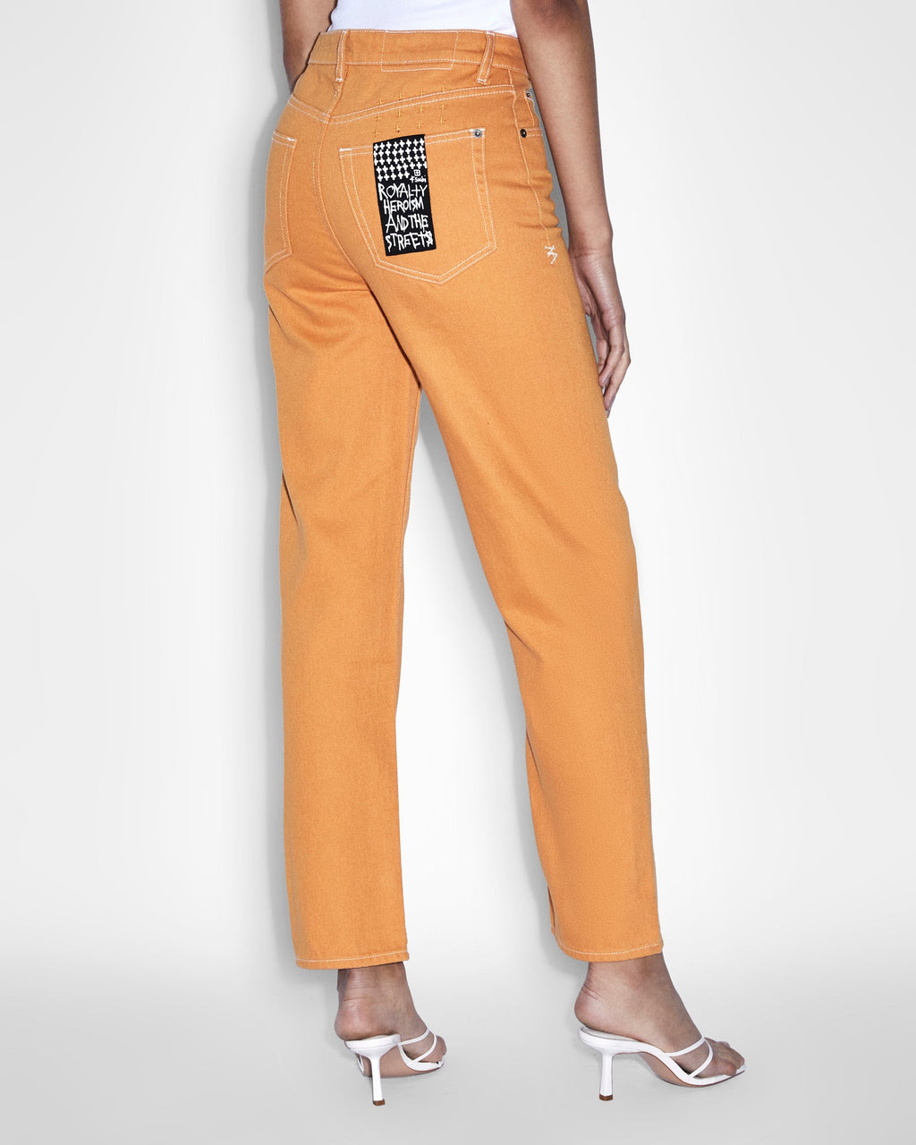 Womens Brooklyn Jean Flame Straight Denim Jeans - Orange