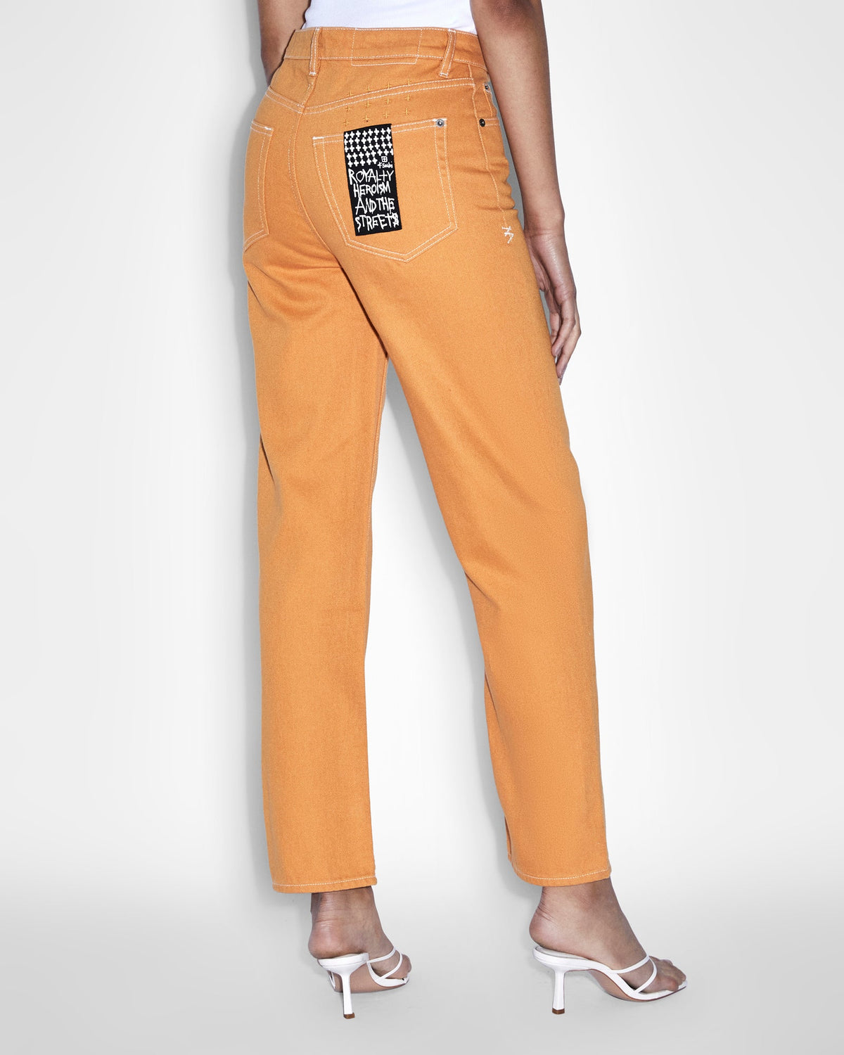 Womens Brooklyn Jean Flame Straight Denim Jeans - Orange