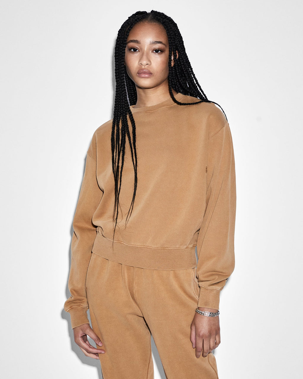 Womens 3 X 4 Klassic Crew Sunkissed Relaxed Fleece - Orange