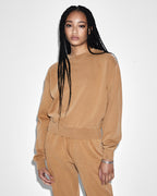 Womens 3 X 4 Klassic Crew Sunkissed Relaxed Fleece - Orange