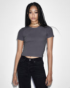 Womens Arise Ss Tee Coal Fitted Tees - Grey