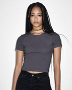 Womens Arise Ss Tee Coal Fitted Tees - Grey
