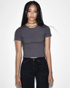 Womens Arise Ss Tee Coal Fitted Tees - Grey