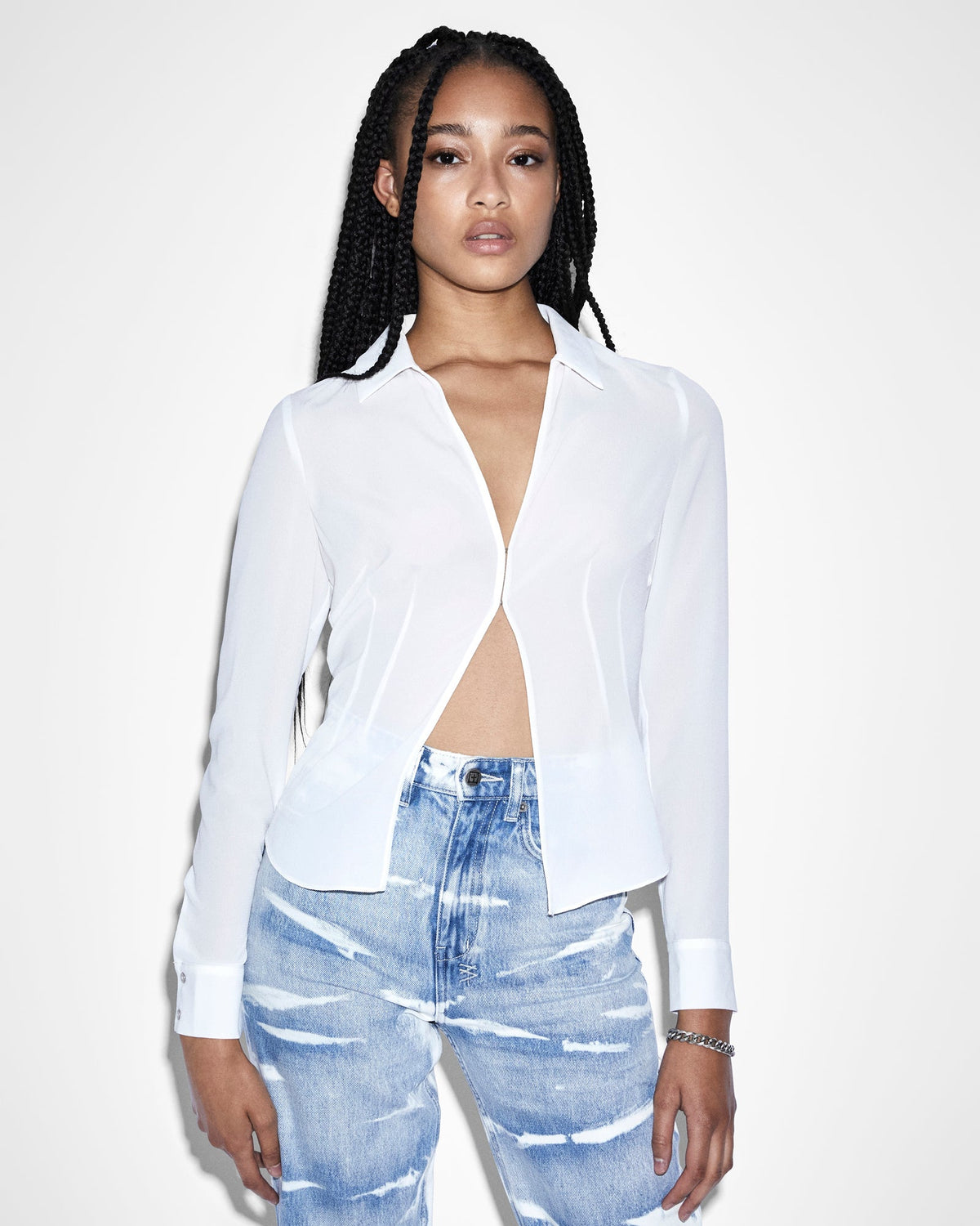 Womens Charmed Shirt White Fitted Shirts - White