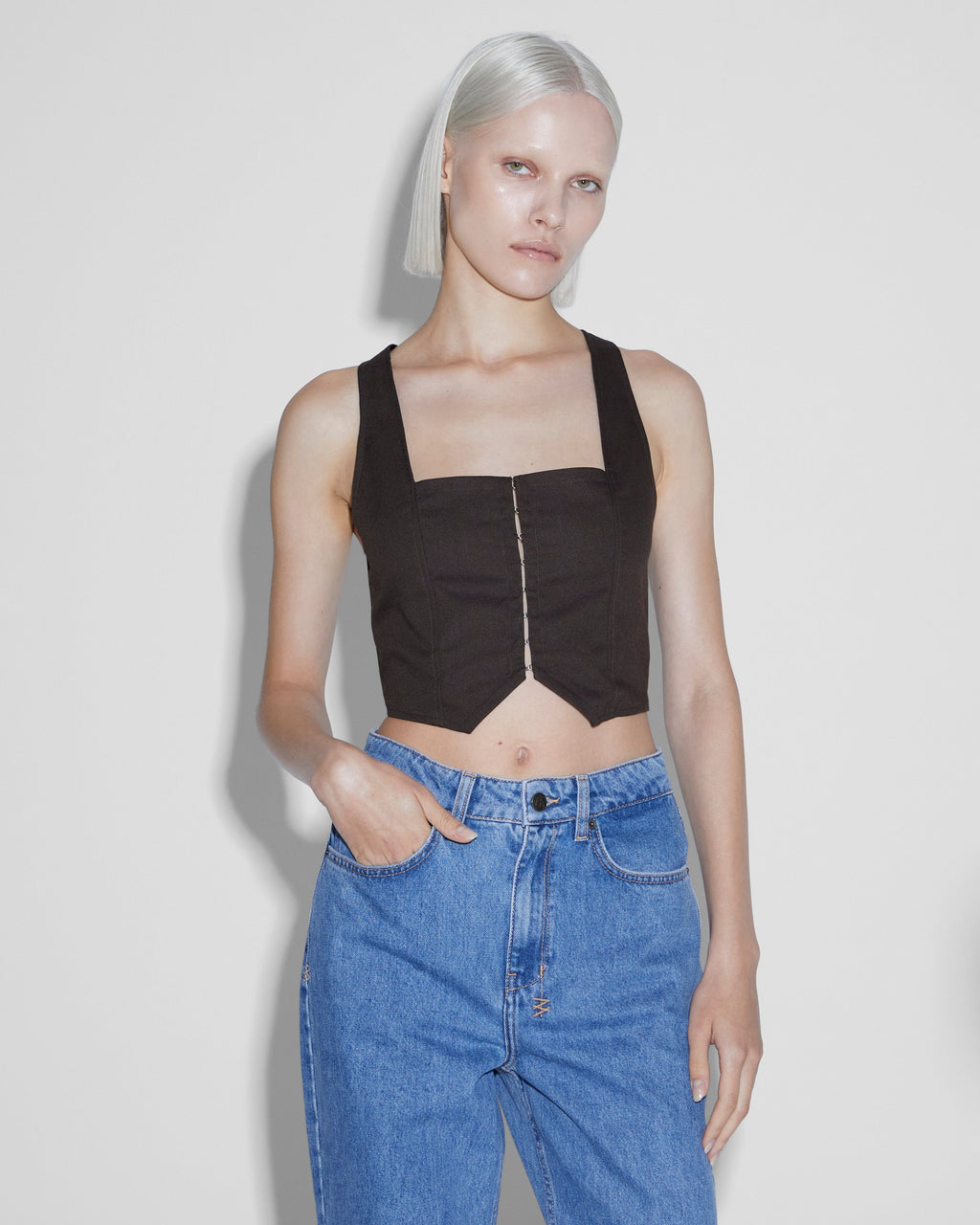 Womens Rebel Top Umber Fitted Fashion Tops - Brown