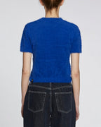 Womens Cyber Ss Knit Top Cobalt Regular Knitwear - Blue