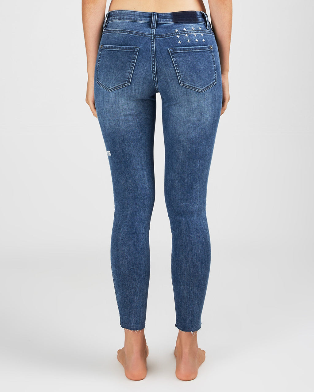 Womens Spray On Daily Blue Skinny Denim Jeans - Denim