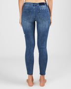 Womens Spray On Daily Blue Skinny Denim Jeans - Denim