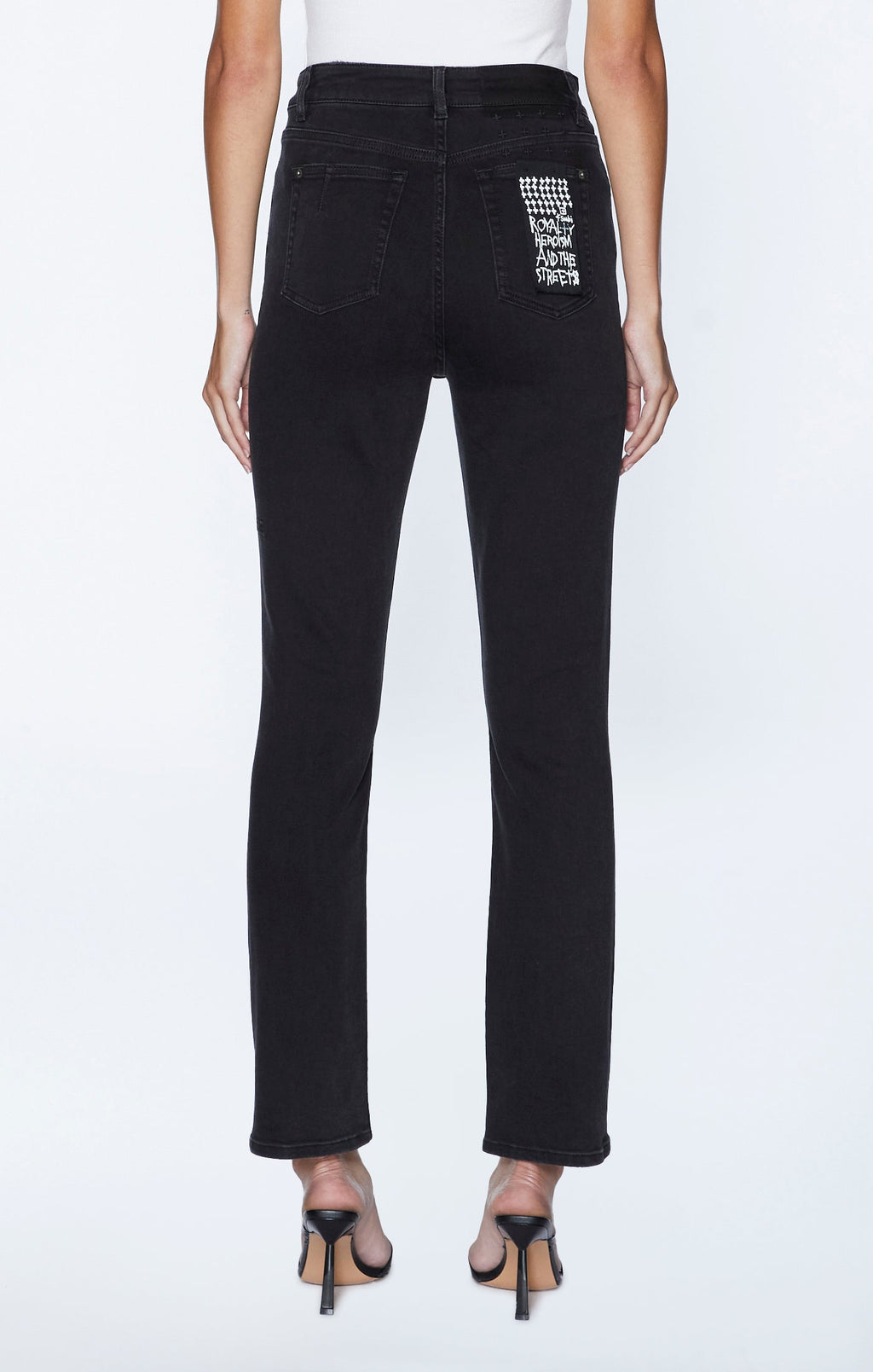 Womens Straight Up Stealth Charmed Slim Straight Denim Jeans - Black