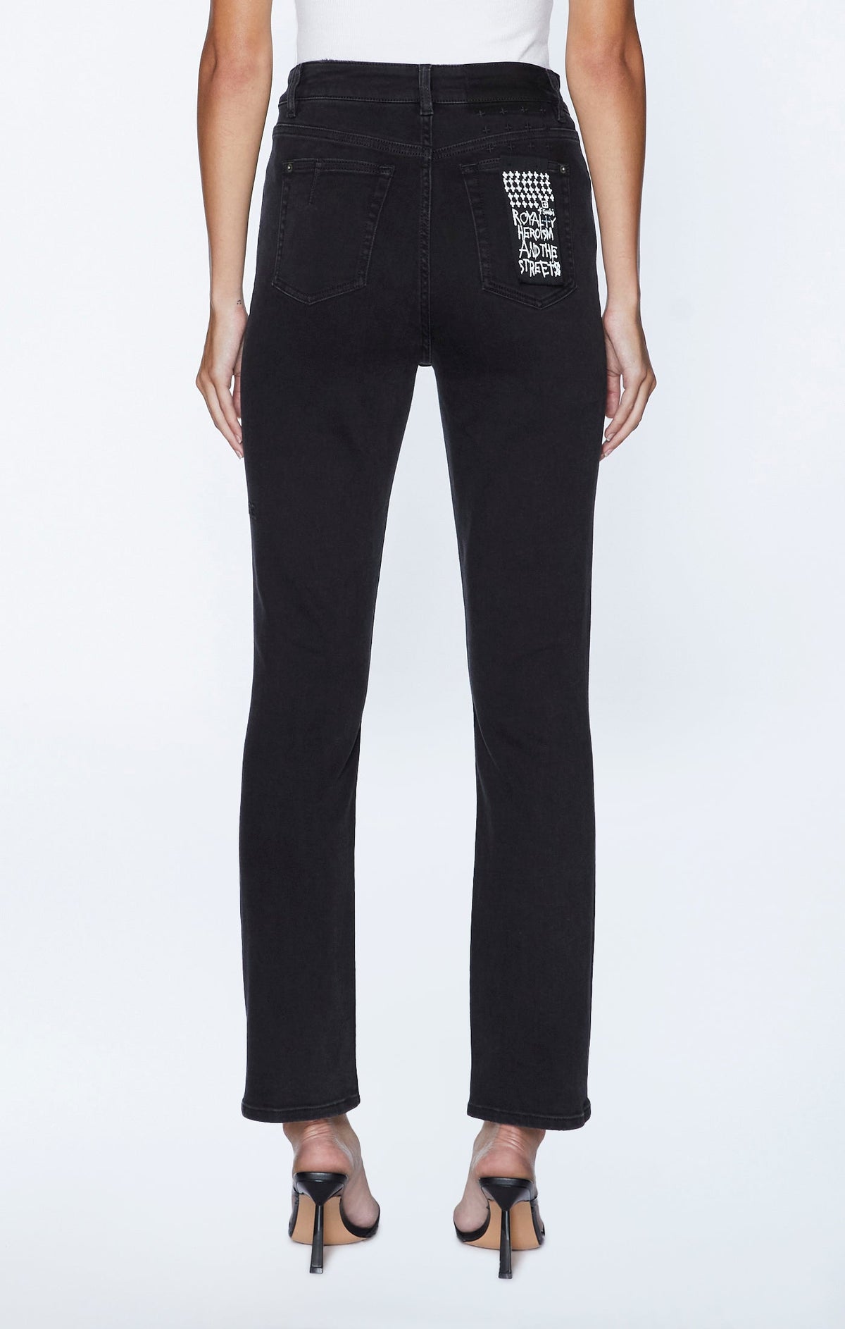 Womens Straight Up Stealth Charmed Slim Straight Denim Jeans - Black