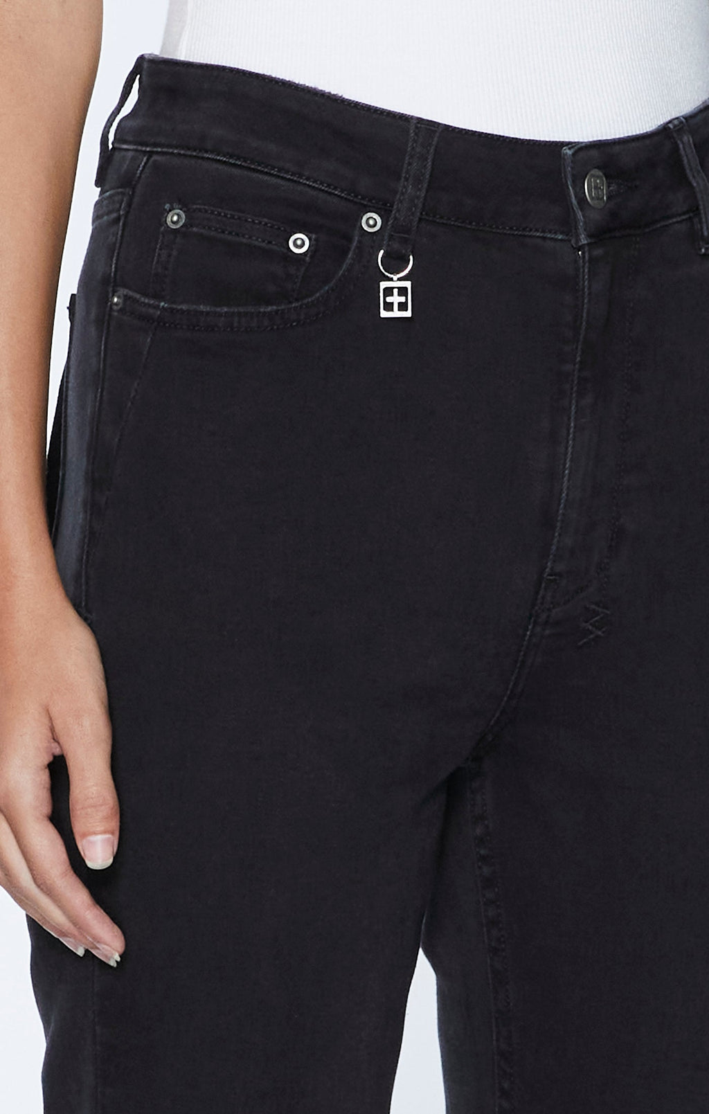 Womens Straight Up Stealth Charmed Slim Straight Denim Jeans - Black