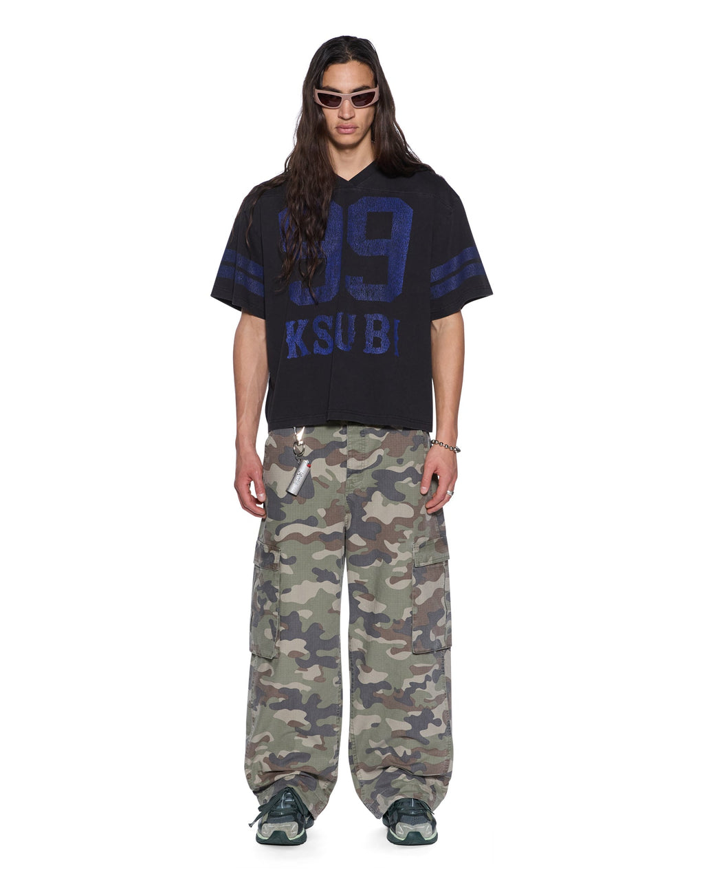Mens Maxx Fugitive Cargo Kammo Oversized Pants - Green