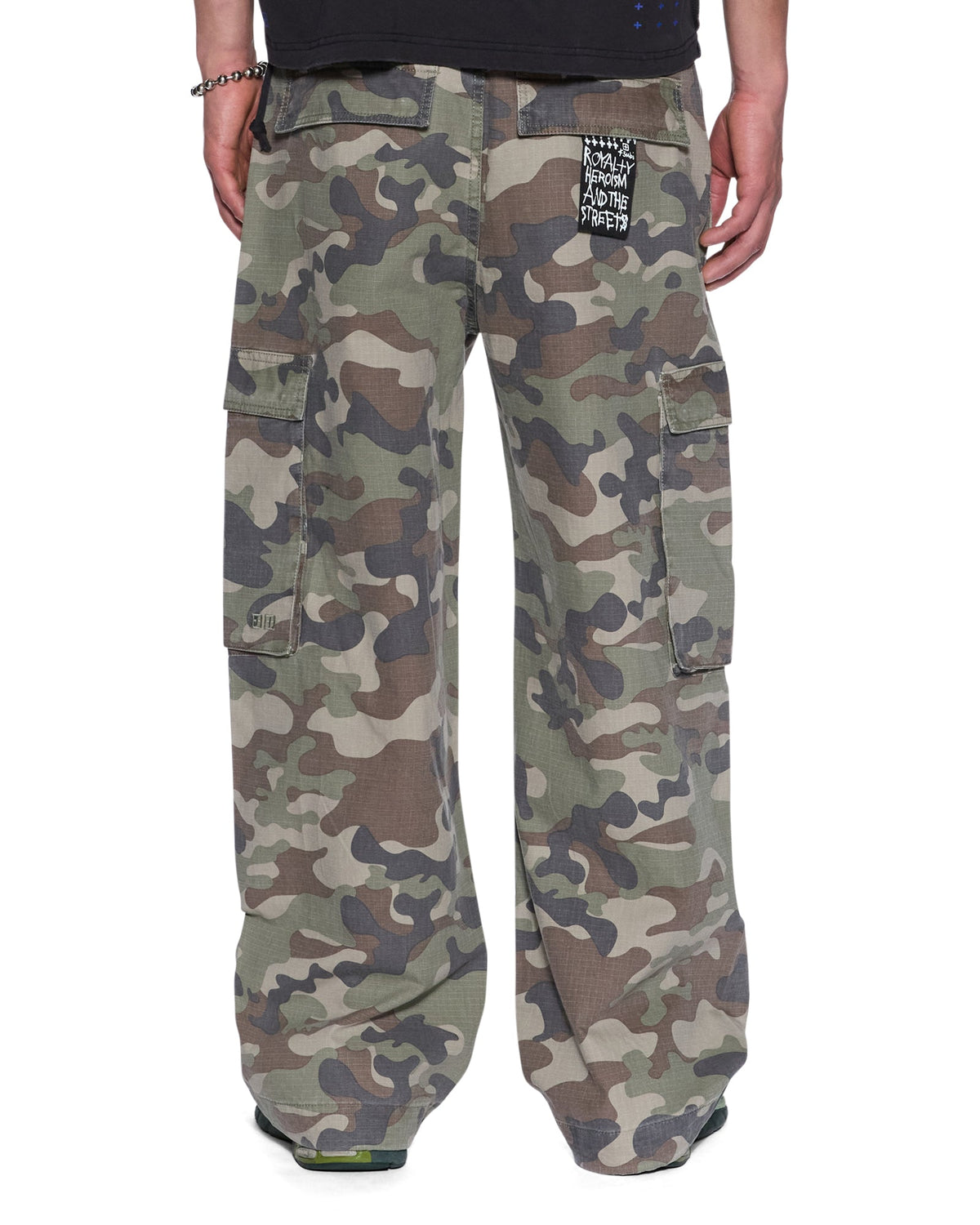 Mens Maxx Fugitive Cargo Kammo Oversized Pants - Green