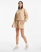 Womens 3 X 4 Klassic Crew Latte Regular Fleece - Tan