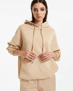 Womens 3 X 4 Oh G Hoodie Latte Oversized Fleece - Tan