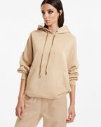 Womens 3 X 4 Oh G Hoodie Latte Oversized Fleece - Tan