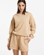 Womens 3 X 4 Klassic Crew Latte Regular Fleece - Tan